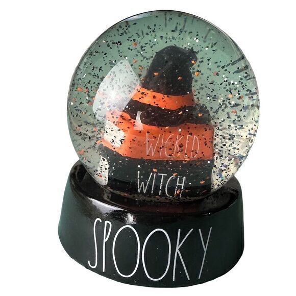 NWT Rae Dunn Halloween Wicked Witch Hat Snow Globe Spooky Black Decor - Picture 1 of 7